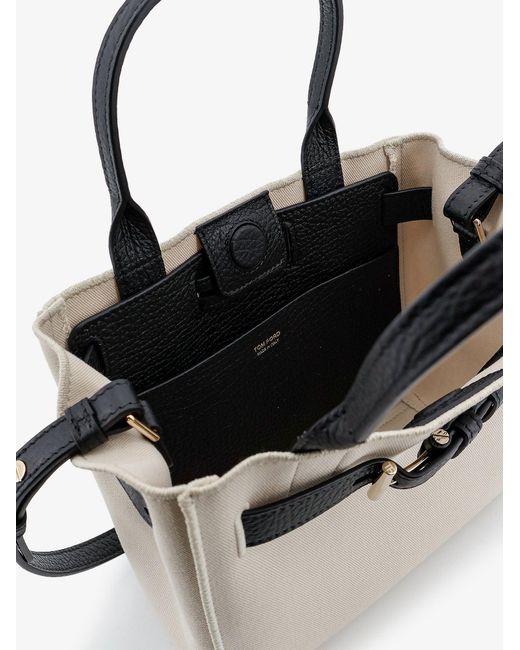 Tom Ford Natural Handbag Audrey Canvas Canvas/Leather Handbags