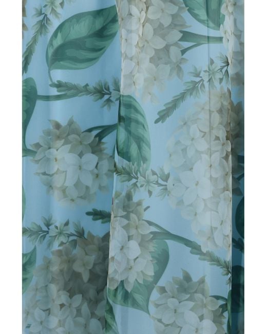 Nissa Green Printed Organza Dress Polyester
