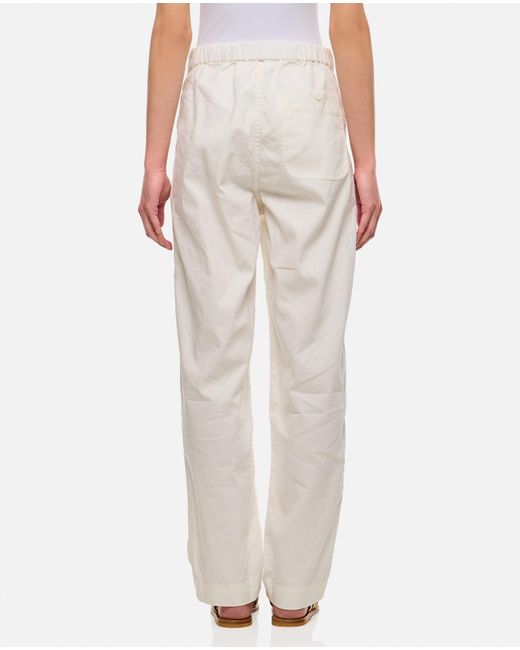 Casey Casey White Jude Femme Cotton And Linen Pants
