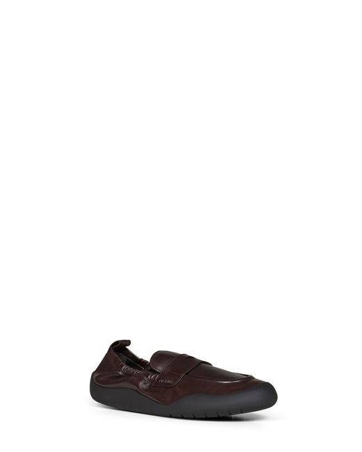 Prada White Loafers Speedrock Dark Leather for men