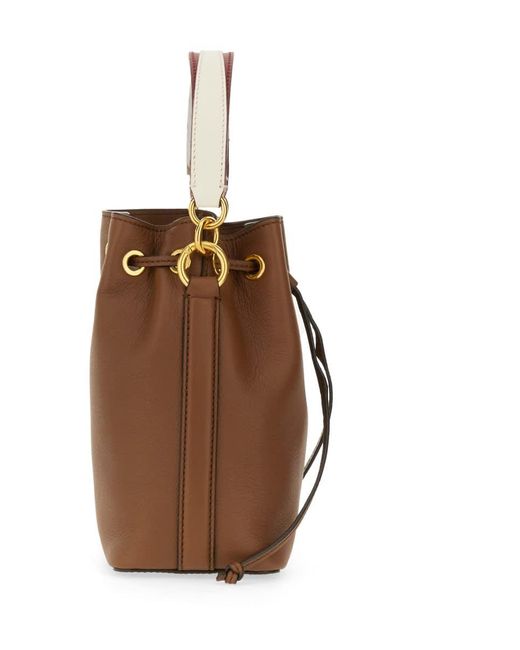 Bally Brown Mini Code Bucket Bag