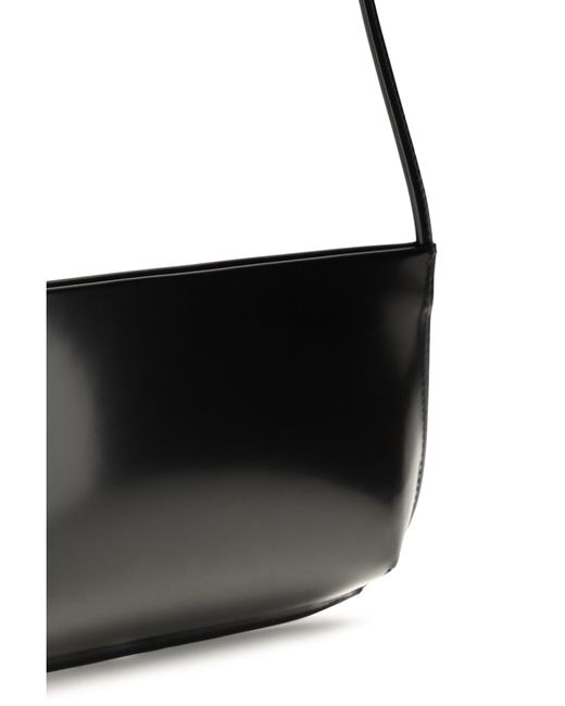 Faune Black Bra Brushed Leather Shoulder Bag Calf Bos Taurus