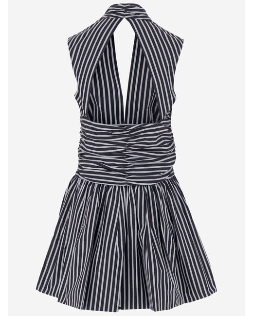 Patou Blue Mini Dress With Open Back