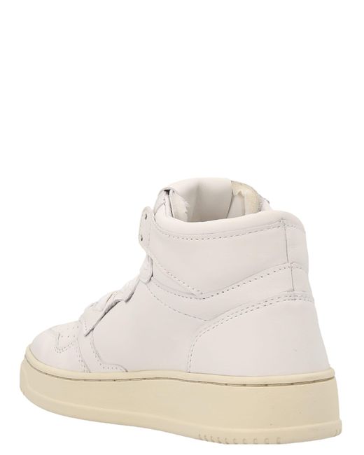 Autry White ' 01 Mid' Sneakers