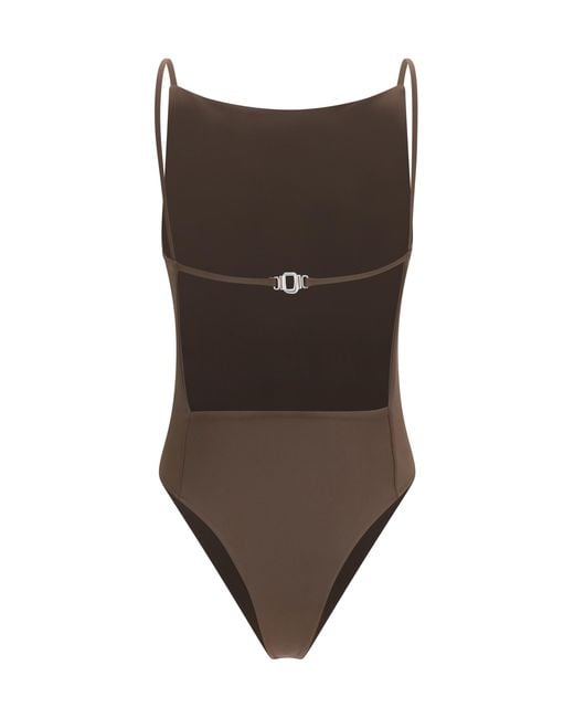 Jacquemus Brown Sole One-Piece Swimsuit Polyamide; Elastane Swimwear