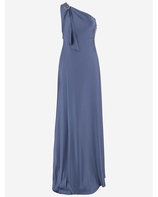 Ralph Lauren Blue One-Shoulder Dress Recycled Polyester
