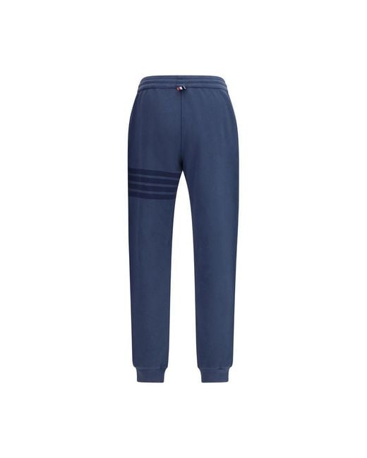 Thom Browne Blue Cotton Casual Pants for men