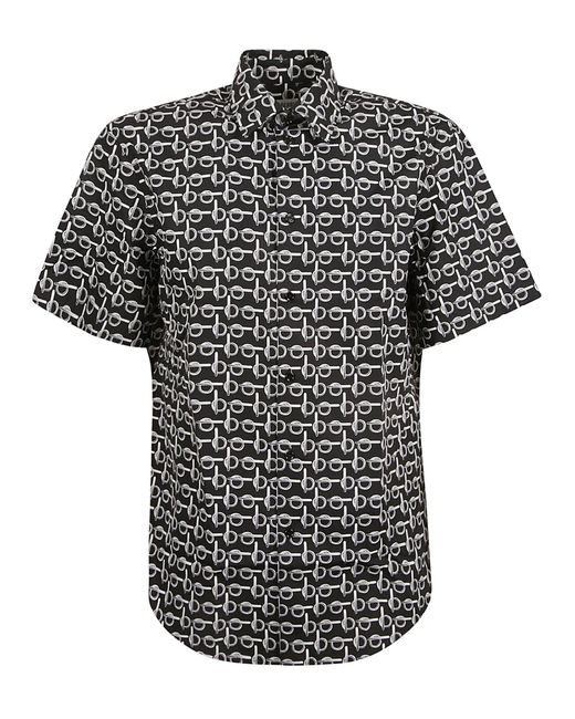 Burberry Black Monogram Print Polo Shirt for men