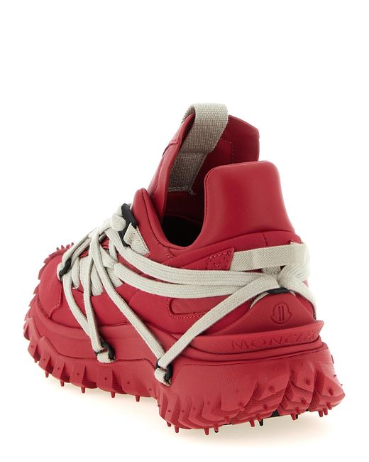 Rick Owens Red Cowhide Athletic Sneakers