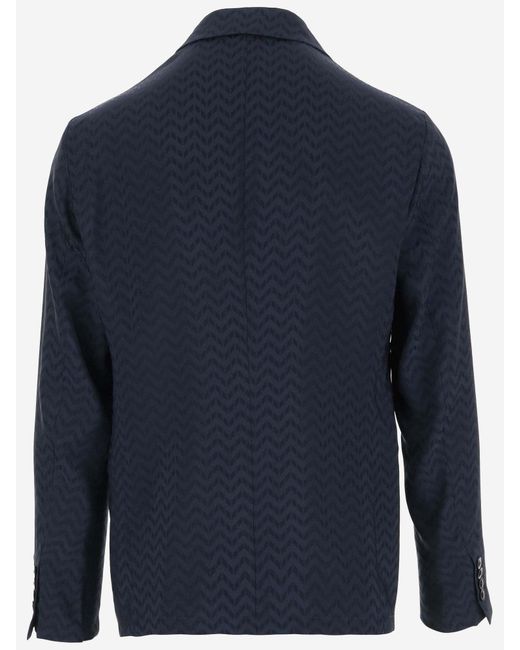 Giorgio Armani Blue Viscose Blend Single-Breasted Jacket for men