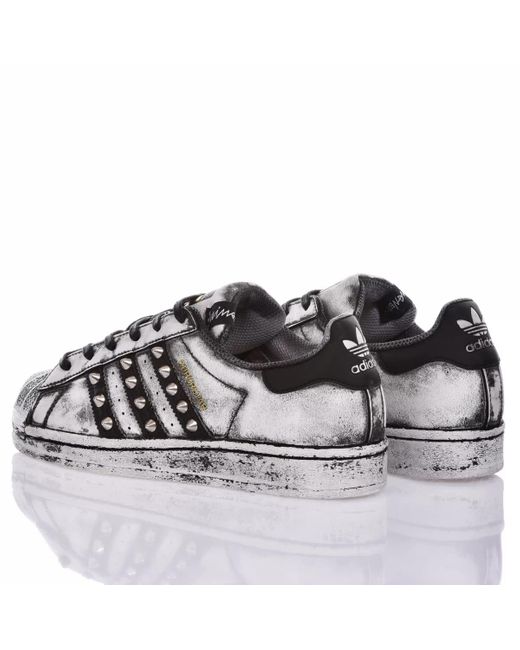 MIMANERA Gray Adidas Superstar Brooklyn Customized