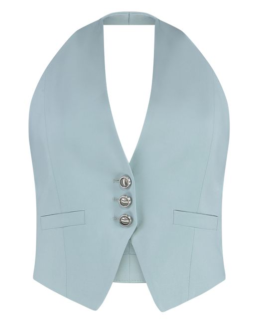 Pinko Blue Vest Moretta Viscose Blazers