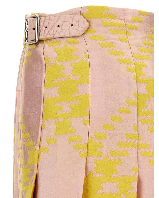 Burberry Yellow Check Skirt