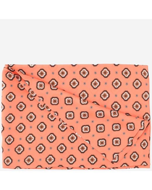 Alberto Biani Pink Floral Pattern Silk Foulard Scarf