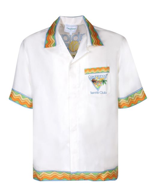 Casablancabrand White Afro Cubism Tennis Club/ Shirt for men