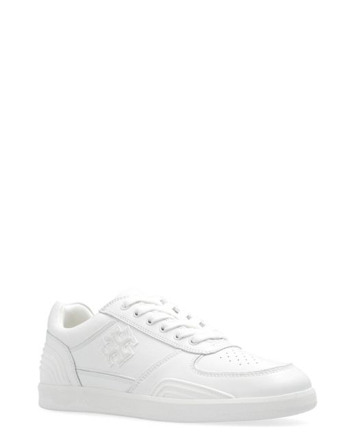 Tory Burch White Clover Logo-patch Low-top Sneakers