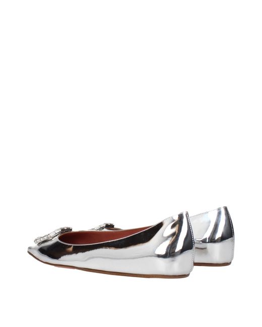 AMINA MUADDI Brown Begum Ballet Flats Crystal
