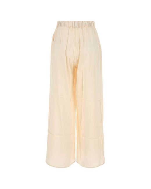 LeKasha White Ivory Silk Wide-Leg Pant