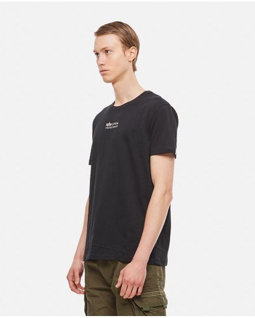 Alpha Industries Cotton T-shirt in Black for Men | Lyst