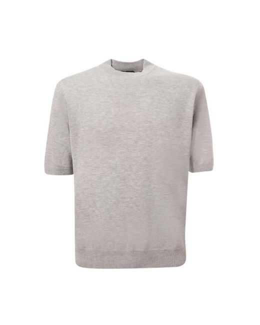 Zanone Gray Crew-Neck Sweater for men