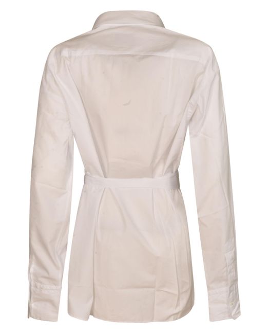 Setchu White Belted Wrap Cardi-Coat