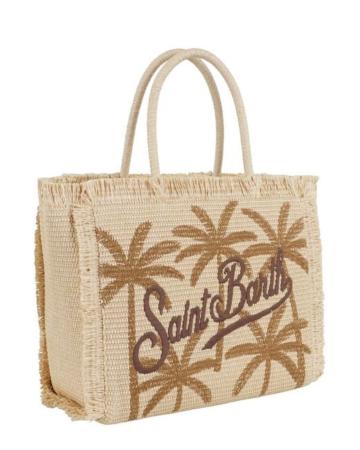 Mc2 Saint Barth Metallic Straw Bag With Hanlde