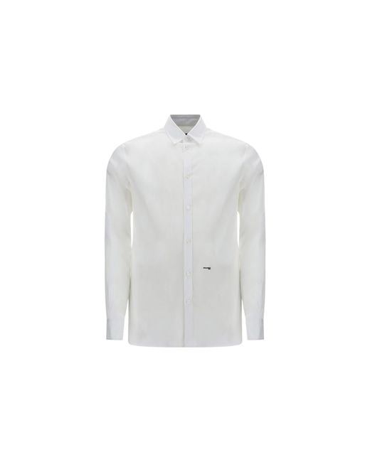 DSquared² White Stretch Cotton Shirt for men