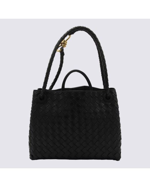 Bottega Veneta Black Leather Andiamo Small Top Handle Bag