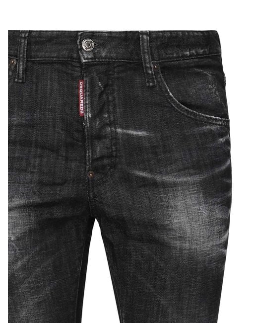 DSquared² Gray Distressed Skater Jeans for men