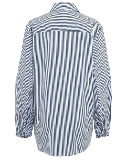 Semicouture Blue Striped Cotton Shirt