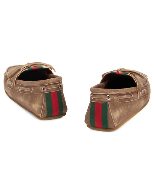 Gucci Brown Boat Shoes Calfskin for men