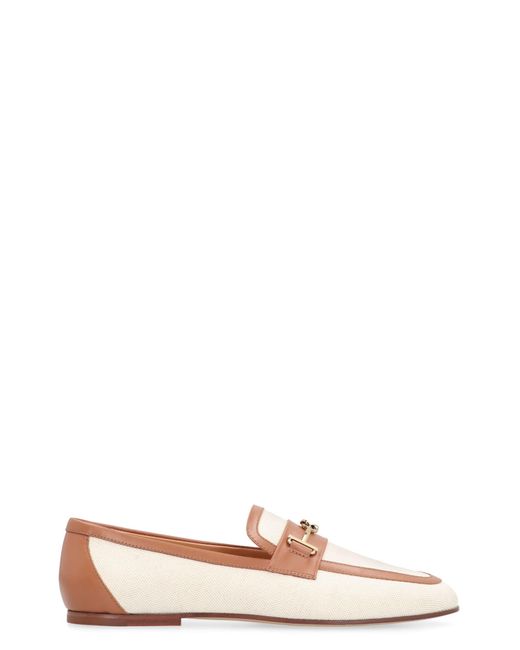 Tod's Pink Fabric Loafers