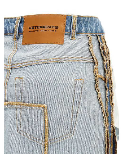 Vetements Blue Inside-Out' Skirt