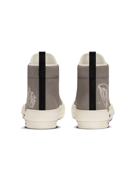 Dior Gray Canvas Logo Sneakers for men