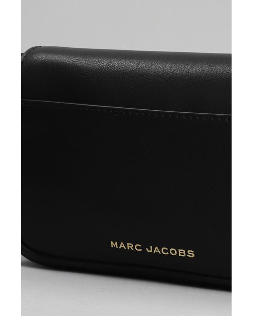 Marc Jacobs Gray Shoulder Bag In Black Leather