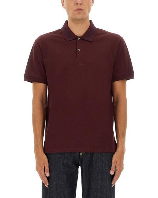 McQueen Purple Polo Shirt With Logo On The Collar Cotton for men