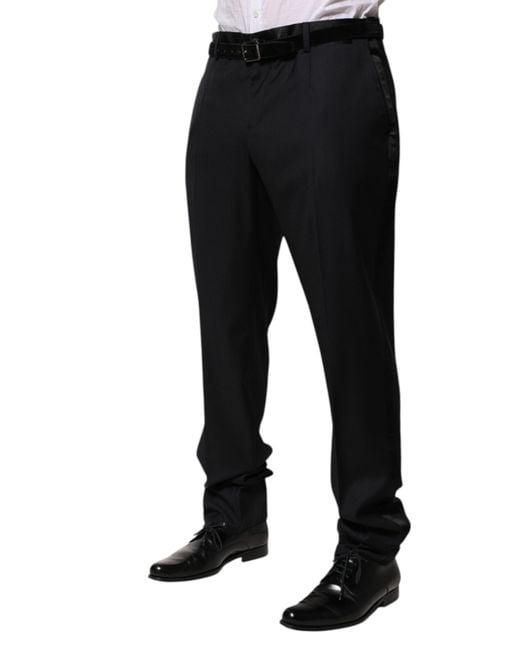 Dolce & Gabbana Black Dolce Gabbana Cotton Skinny Corduroy Cargo Pants for men
