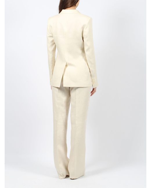 Tagliatore White Linen Double Breasted Suit