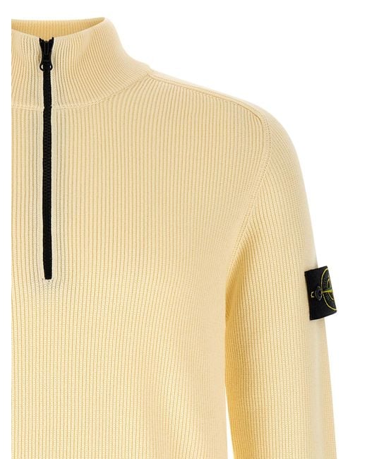 Stone Island Natural Ribbed Cotton Sweater for men