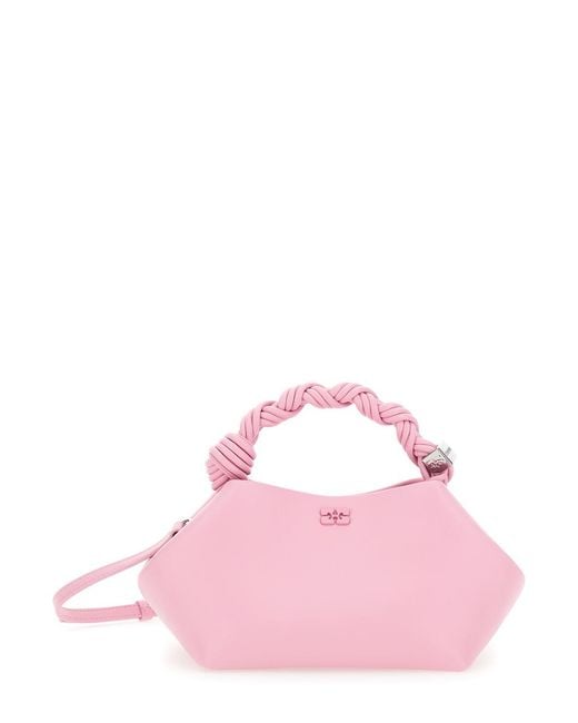 Ganni Pink Handbag Bou Small Butter Bag Leather Handbags