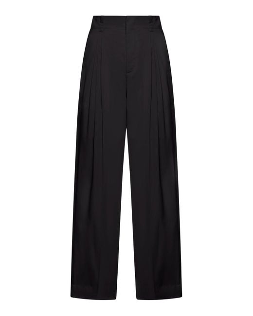 Bottega Veneta Black Pleated Detail Tailored Trousers