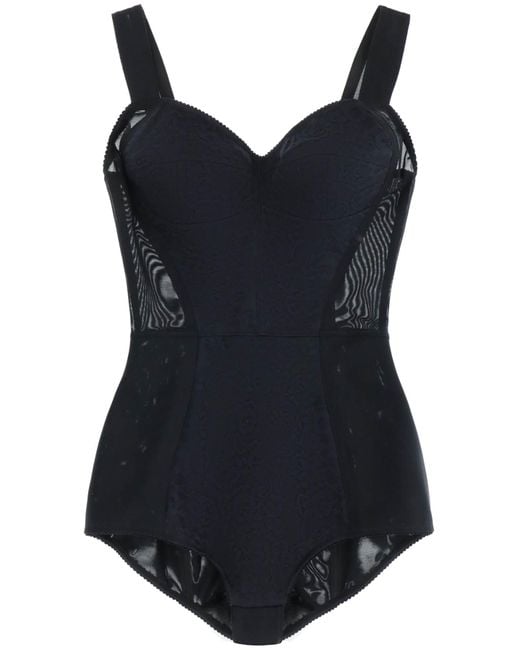 Dolce & Gabbana Black Lace Corset Bodysuit