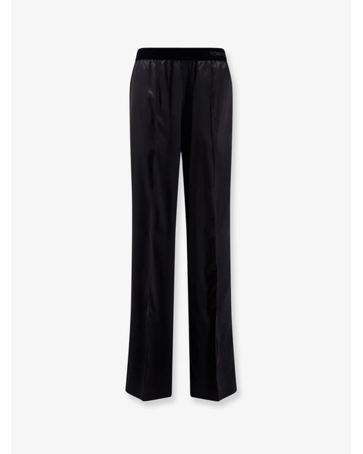Tom Ford Black Stretch Satin Trousers