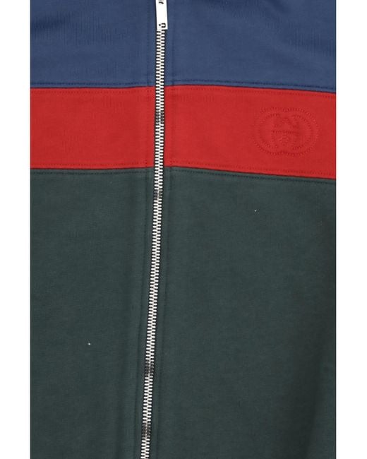 Gucci Blue Web Stripe Hooded Sweatshirt For Boy Cotton Sweatshirts for men