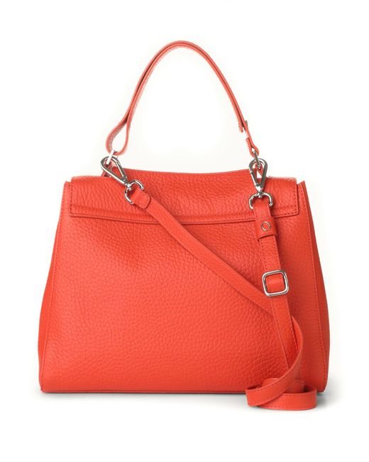 Orciani Red Sveva Soft Medium Leather Shoulder Bag