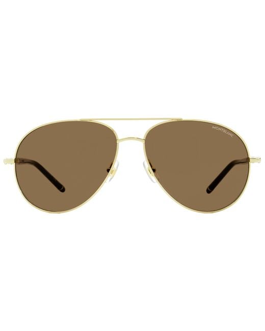 Montblanc Black Pilot Sunglasses Mb0068S 001- 61Mm 0068 Metal/Plastic (Acetate) for men