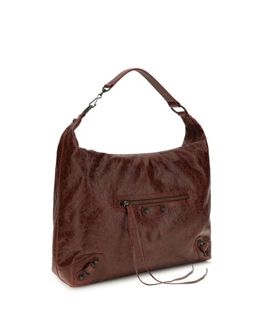 Balenciaga Brown Medium Le City Hobo Shoulder Bag Lamb Ovis Aries