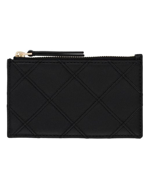 Tory Burch Black Leather Paper Holder Fleming Wallets & Purses