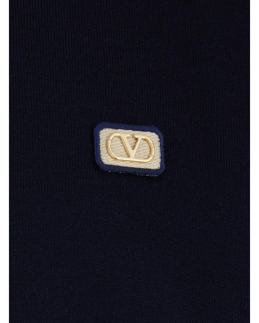 Valentino Blue Sweater Polo Collar Wool Virgin for men
