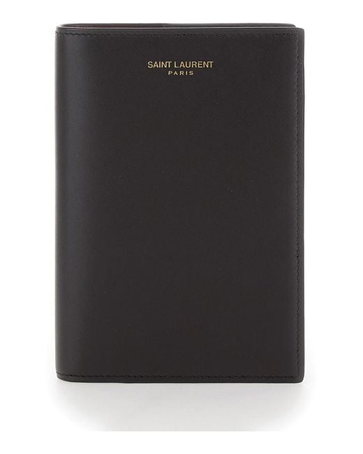 Saint Laurent Black Leather Document Holder Accessory for men